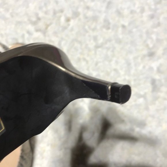 PALIZZIO: Cream & Metallic Sling Back Heels Sz 9M - Picture 7 of 8